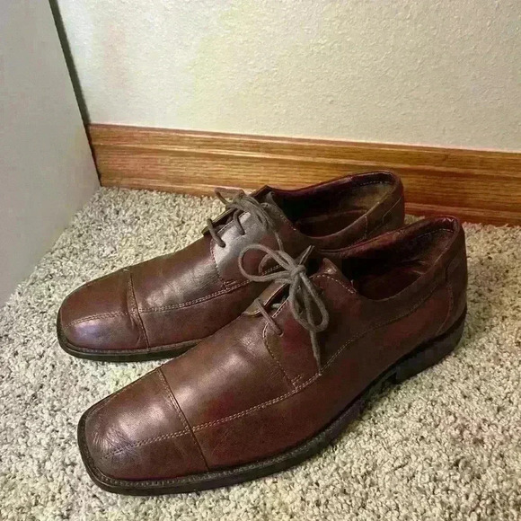 Men's JOHNSTON & MURPHY Lace-up Leather Shoes Sz 10M - Picture 2 of 9